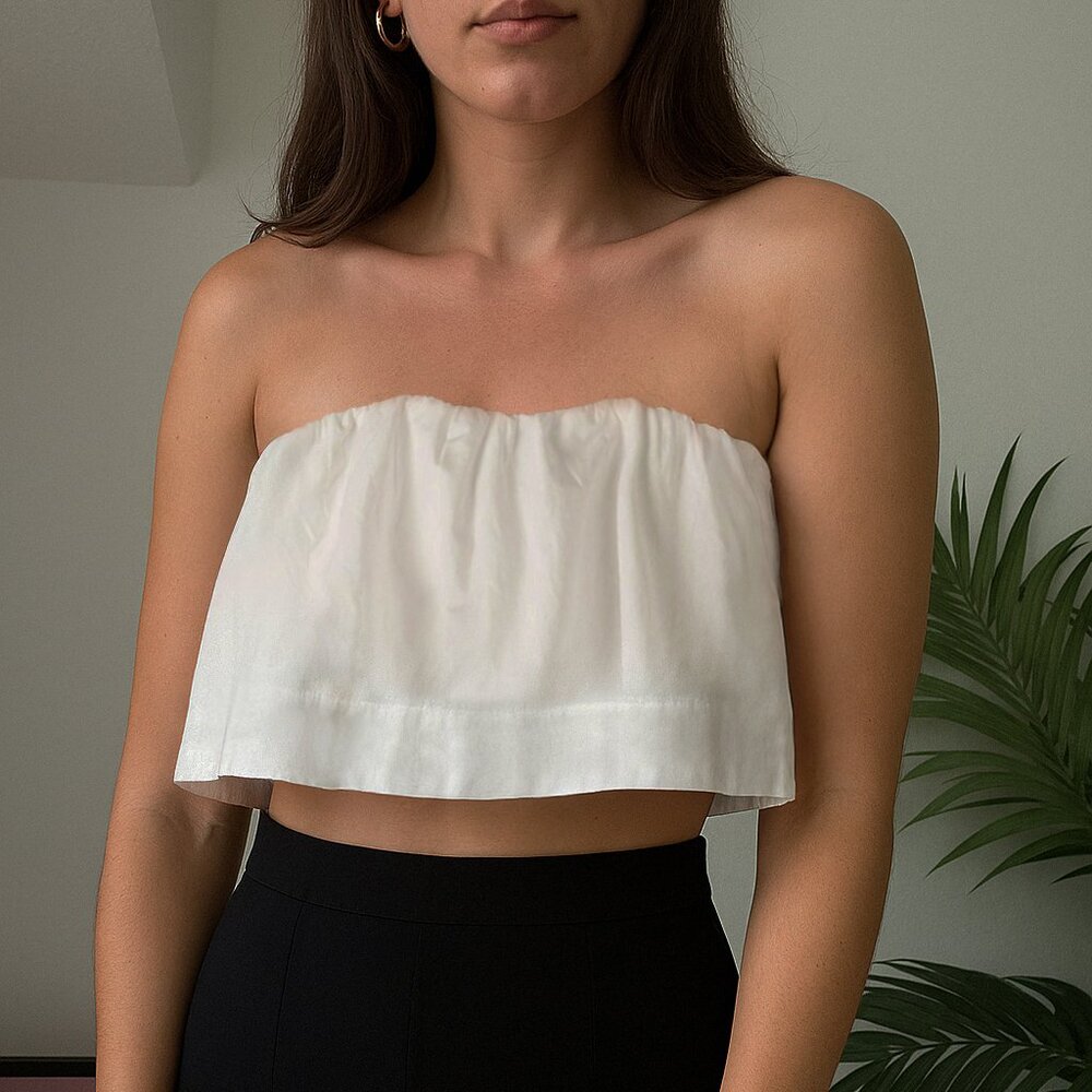 Nwt Wilfred White Strapless Bonaventure Blouse XS